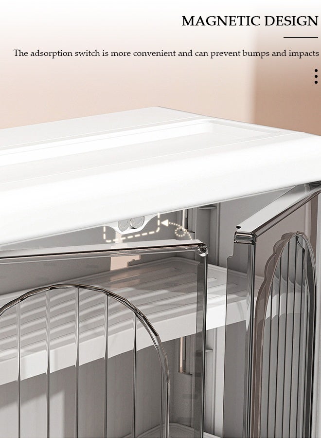 DUNISO Bathroom Shelf Wall Mounted,Bathroom Organizers and Storage, Over The Toilet Storage Rack, Kitchen Cabinet Cosmetics Makeup Organizer with Door and Hooks,Utility Shelves for Bathroom Kitchen - Image 5